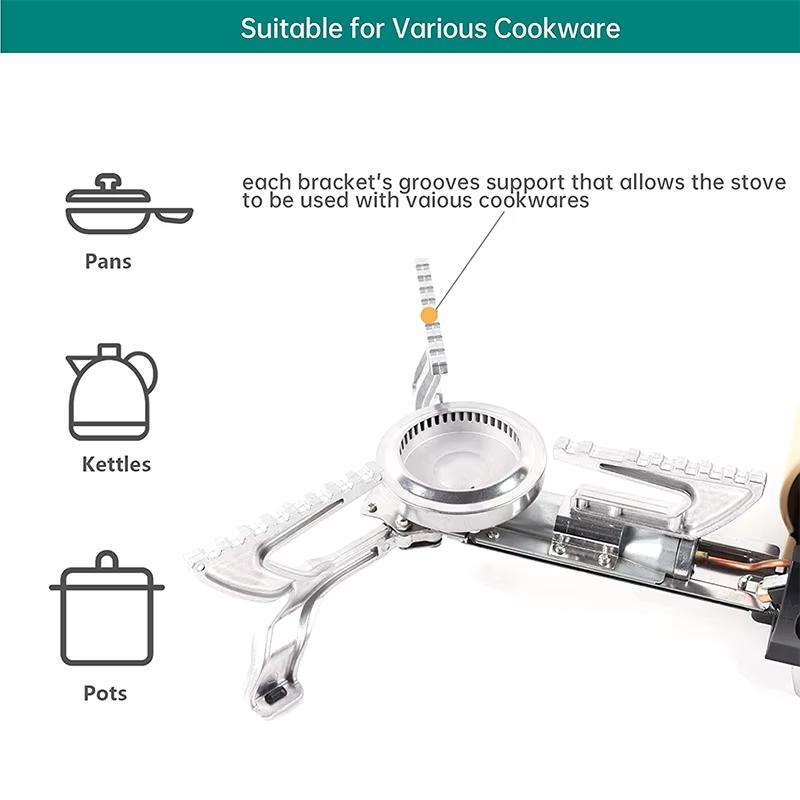 Portable Camping Stove 2600W Foldable Butane Camping Gas Stove with Carrying Bag Outdoor BBQ Picnic Gas Burner Stove JT473