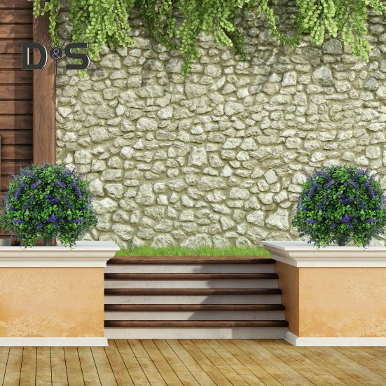 Artificial Lavender Topiary Ball Faux Topiary Tree with Spike Fake Bushes UV Resistant Fake Shrubs for Indoor Outdoor Home Garden Yard Decoration