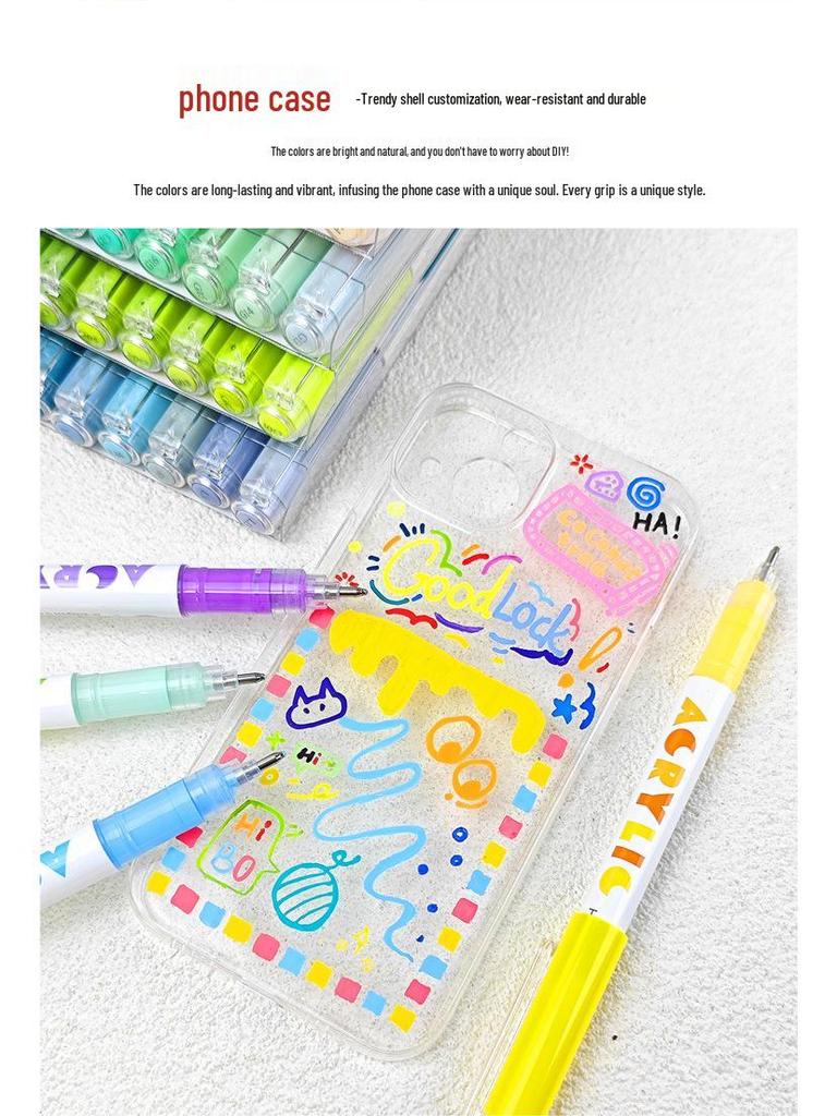 Guangna 586 Large Capacity Acrylic Paint Marker – Bleedproof, Layerable, High Gloss for DIY Projects