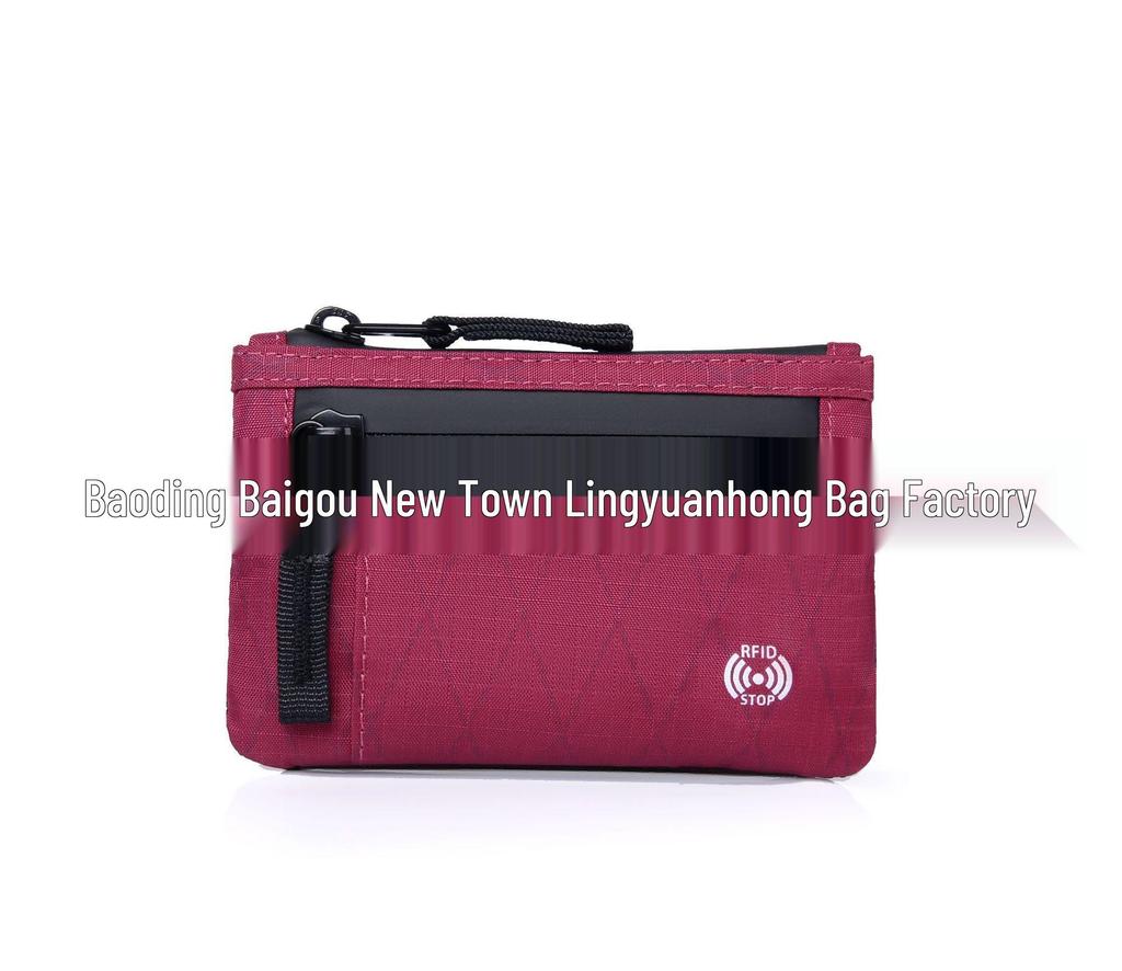 RFID Coin Purse and Anti-theft Card Holder Mini Travel Wallet with Keychain
