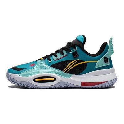 Li Ning All City 10 Jeugdversie Wade Antislip Slijtvast Lage Basketballschoenen Kinderbasketbalschoenen Blauw Zwart ABPS009-4