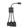 3 In 1 Micro USB HUB Adapter Double USB 2.0 Host OTG Adapter Cable Micro USB To 2 OTG Dual Port HUB Cable Y Splitter for Samsung
