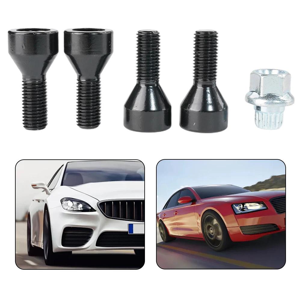 4Pcs M14x1.25 Anti-Theft Screw Alloy Steel Wheels Lock Bolts For BMW MINI R50 Security Formula Closed Acorn Lug Nut Key