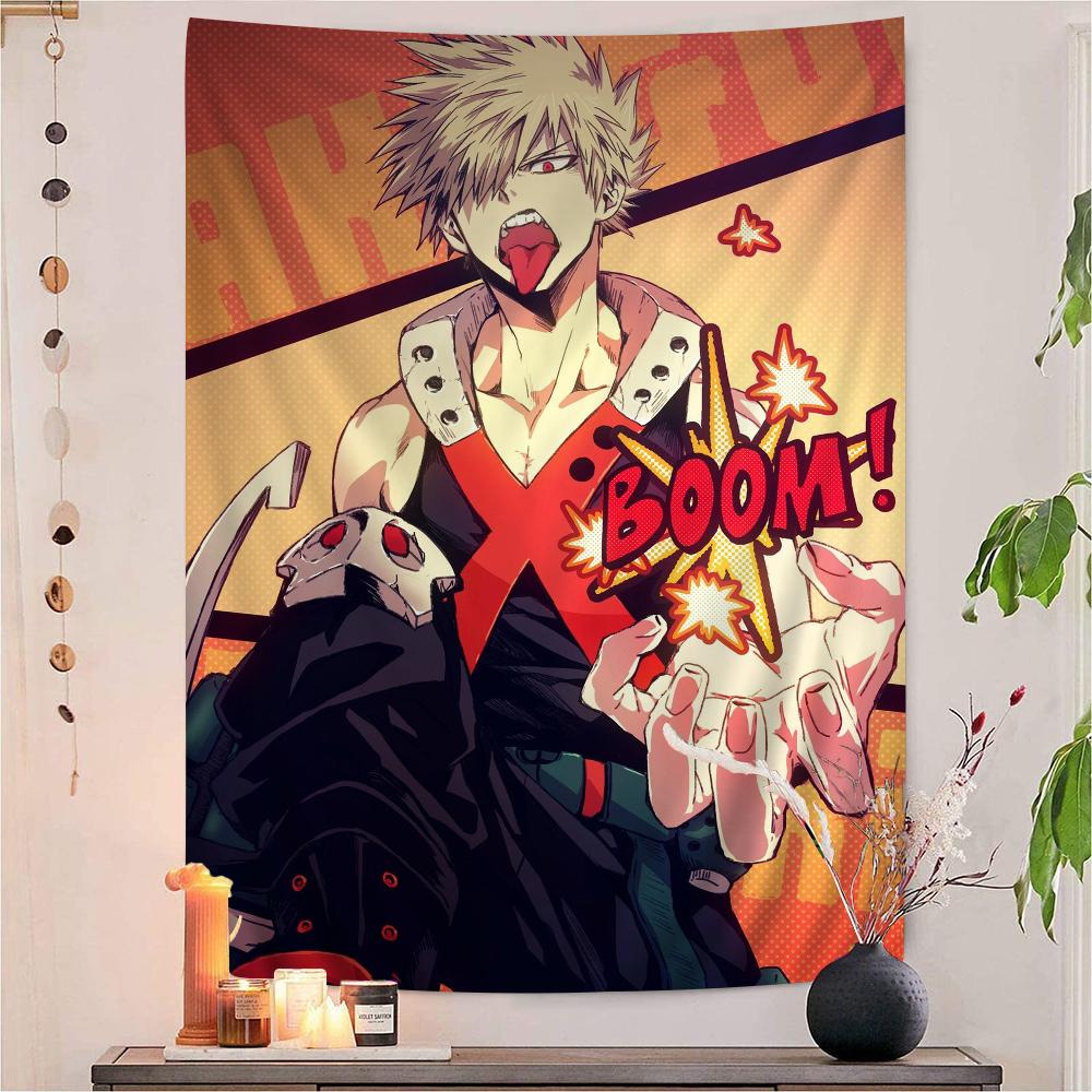 Anime BBakugo Katsuki Anime Tapestry Hanging Tarot Hippie Wall Rugs Dorm Wall Hanging Sheets