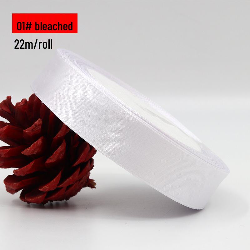 2.5cm Polyester Woven Ribbon for Flower Gift Packaging, Wedding Cakes, and Decorations in Silk Colors