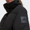 adidas Big Baffle Down Jacket Loose Fit Water Repellent Puffer Coat Women Black HN9934