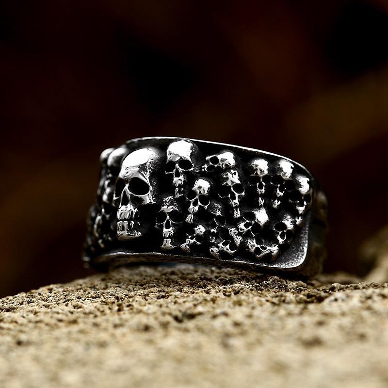 Multi Style Gothic Skull Rings for Men's Punk Hip Hop 316L Stainless Steel Ring Biker Talisman Retro Jewelry Gift Dropshipping