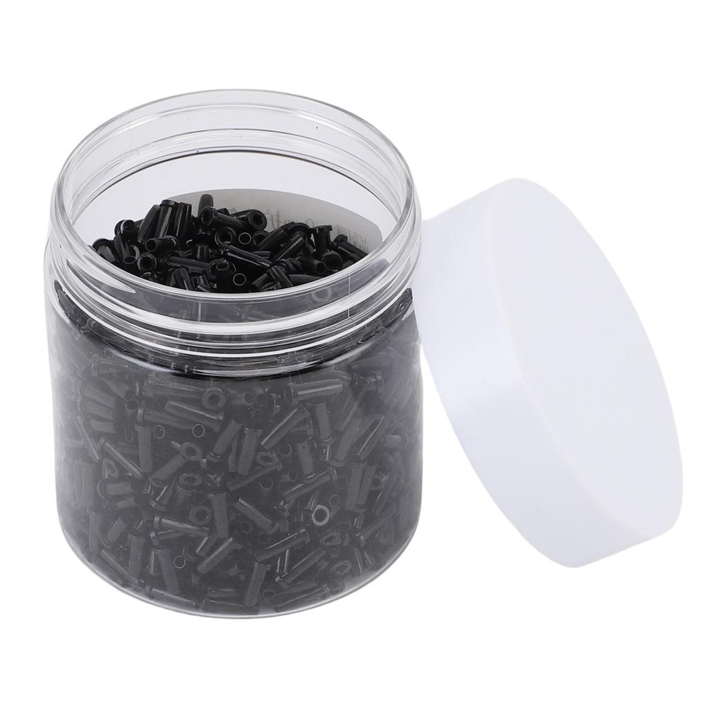 Badminton String Protector Nylon 12 Badminton Grommets 0.10x0.3in Badminton Racket Line Hole Protector Set Black
