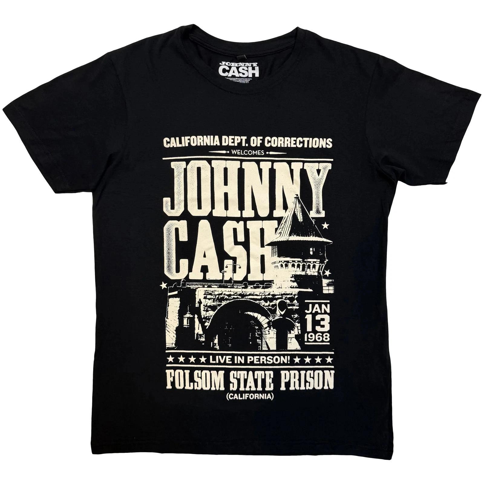 Johnny Cash Carbon T-Shirt: Prison Poster (Black) OFFICIAL NEW 2XL