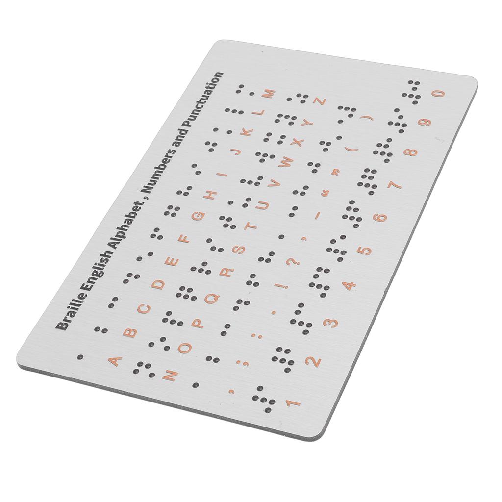 Aluminum Braille Alphabet Board with Raised Dots for Beginners Learning Tool Braille Education Board