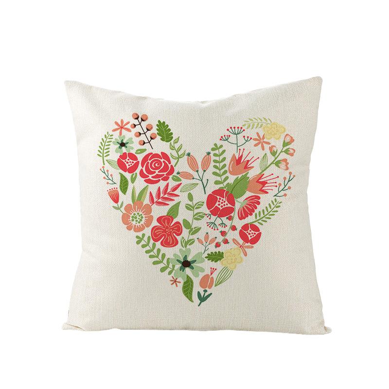 Valentine's Day Pillow Nordic Pink Car Rose Polyester Printed Cushion Sofa Cushion Home Products