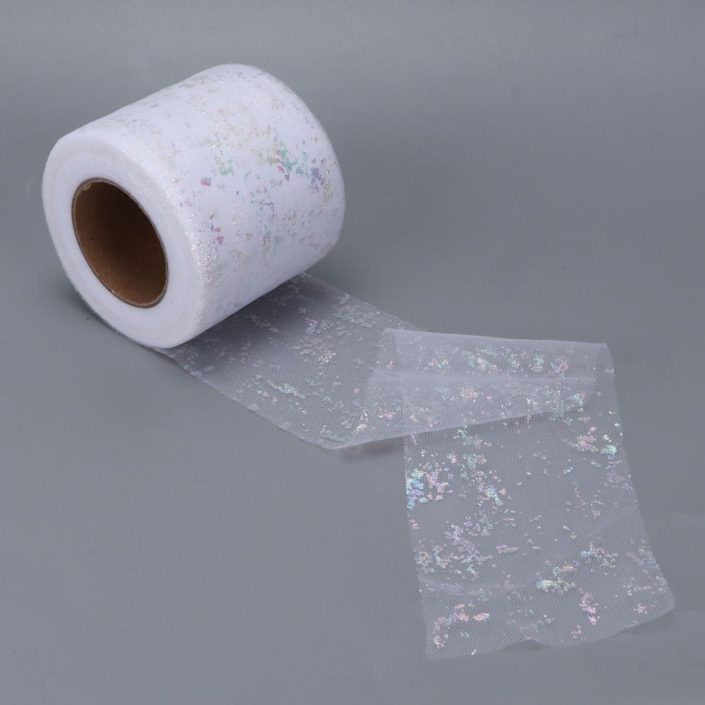 1pcs Abrasion Resistant Tulle Rolls Sequins Embellished Mesh Ribbon Wedding Decor