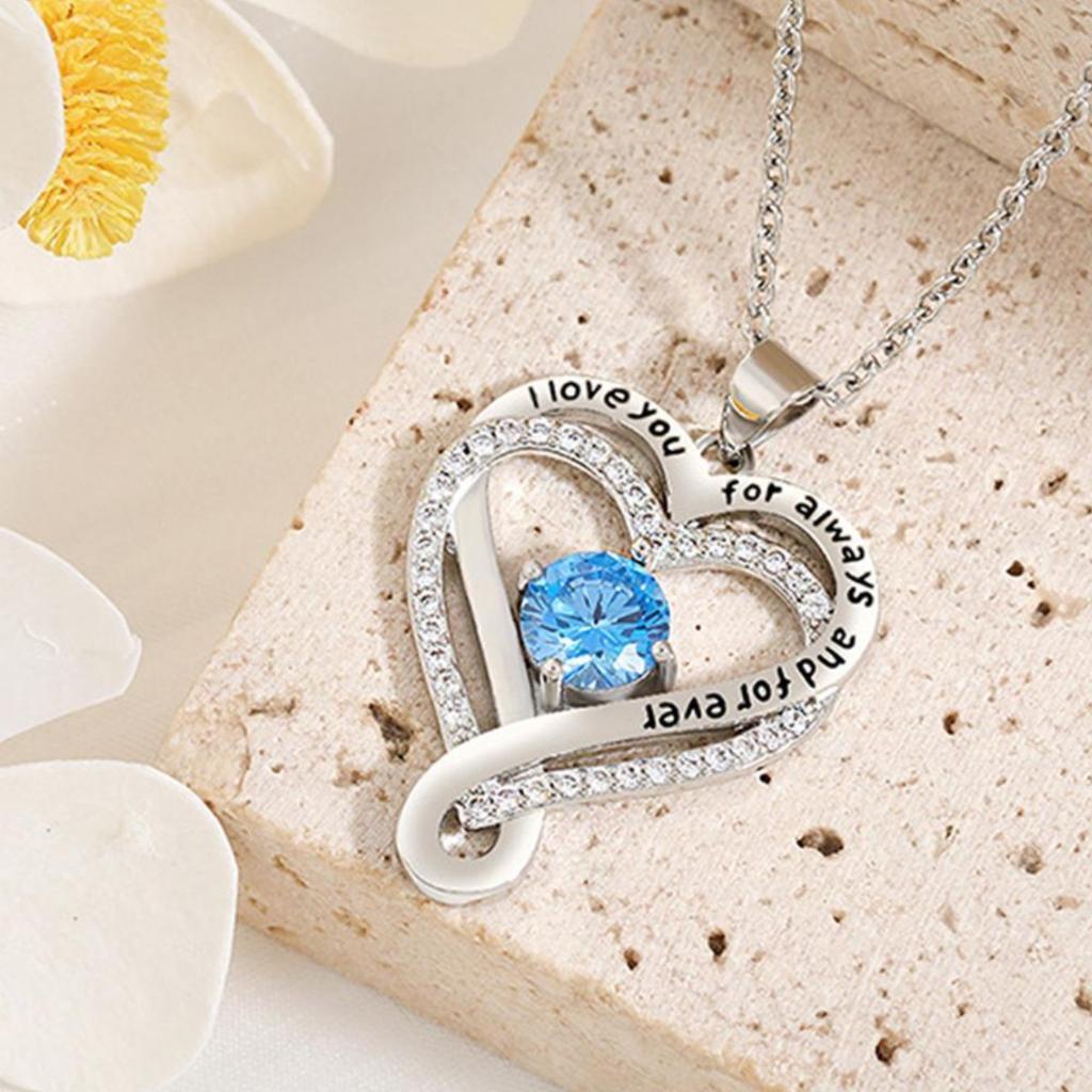 Necklace Women's 12th Birthday Stone Pendant Necklace High-end Personalized Jewelry