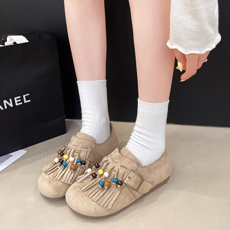 Fashion Female Suede Shallow Shoes Ladies Buckle Breathable Leisure Footwear Beaded Tenis Feminino 2025 Women's Vulcanize Shoes Sneakers