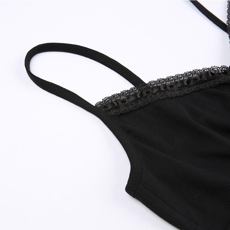 VAYLA Sexy Folds Buttons Sleeveless Crop Top Black Vintage Y2K Corset Tops  Casual Basic T-shirt