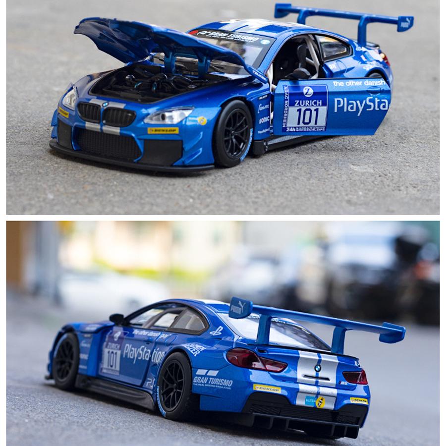 1/24 skala M6 GT3 odlany model samochodu zabawka, wycofać pojazd zabawkowy z dźwiękiem i światłem dla dzieci maluch chłopcy dziewczęta kolekcja prezentów