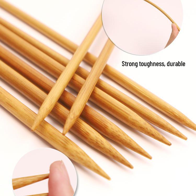 Karbonisierte Bambusgarn- & Schalstrickwerkzeug-Set - Gerade, dicke Nadeln zum Handstricken & Häkeln