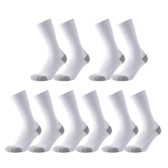 5 Pairs Men's Cotton Crew Sock Moisture Wicking Athletic Performance Socks Soft Breathable Running Socks for Daily Wear Exercise