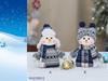 Blue Fabric Snowman Doll - Christmas Tree Ornaments and Scene Decorations