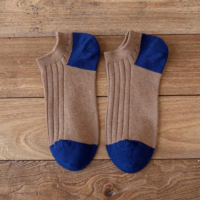 Men's Casual Boat Socks: Sweat-Absorbent, Anti-Drop Heel, Deodorant, Anti-Pilling Combed Cotton.