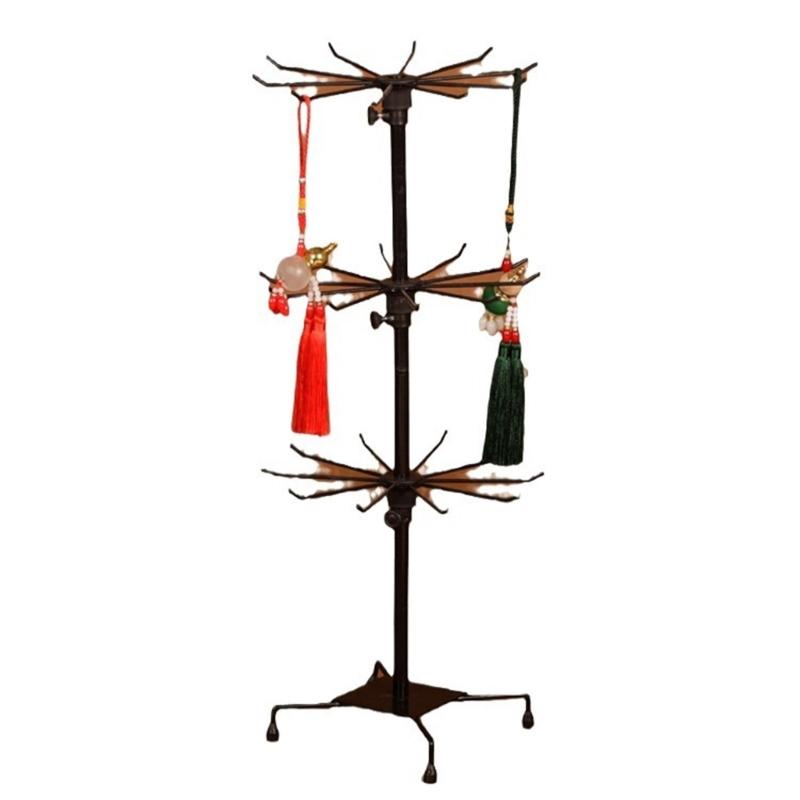 Three Layer Display Stand Scarves Hats Holder Socks Jewelry Rack Alloy Texture Jewelry Holder for Retail and Home Use