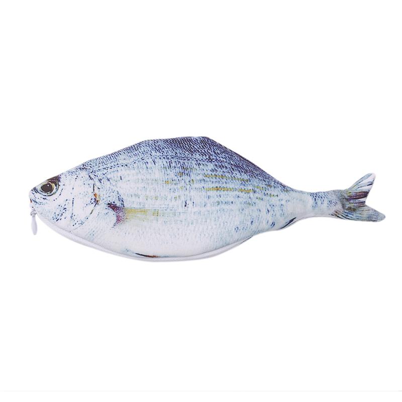 Fish Pen Bag Creative Students Pencil Bags Large Capacity Pencil Case School Supplies Storage Bag Simulated Salted Stationery