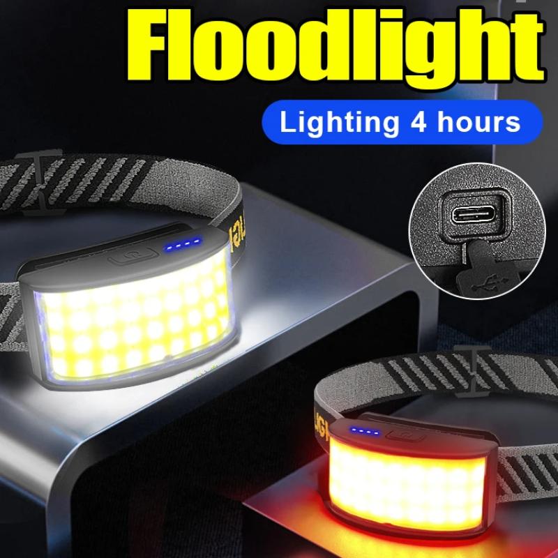 Newest LED Headlamp 18650 Outdoor Riding Lights Night Running Powerful Head Lamp Type-C Charging MINI Headlight Camping Lantern