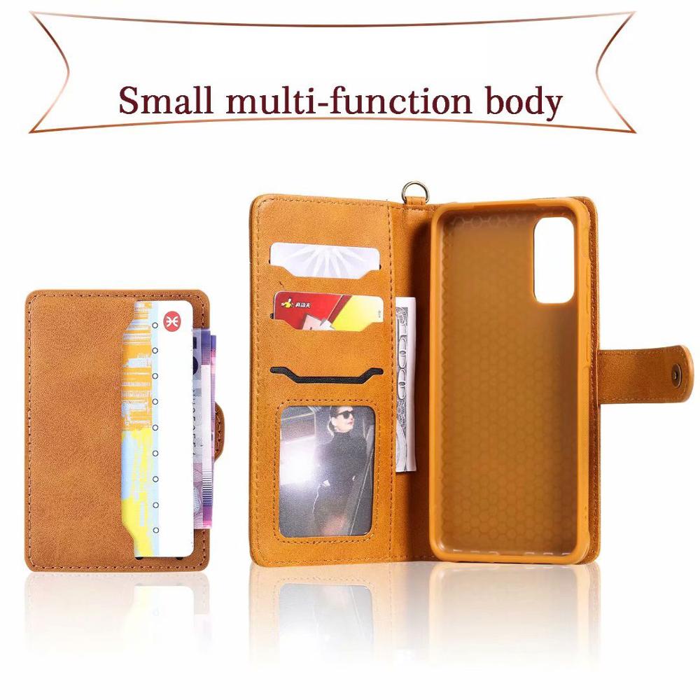 Flip Wallet Detachable Leather Case for Samsung S22 Ultra S21 S20 FE Note20 S10 S9 S8 Plus Note10 9 8 Magnetic Stand Phone Cover