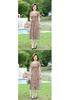 Elegant Summer Floral Dress for Middle-aged Women - Chinese National Style, Short Sleeve Maxi