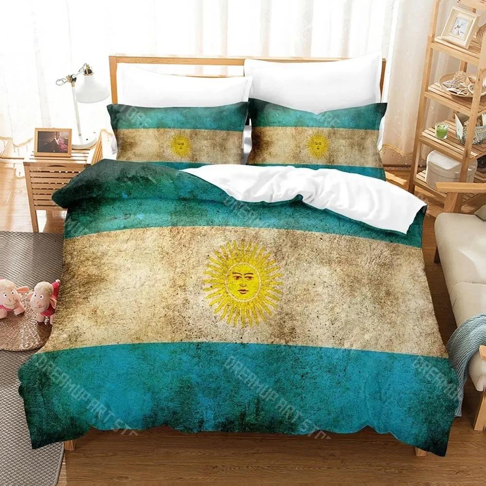 3D Print Argentina Flag Bedding Set Single Twin Full Queen King Size Bed Set Adult Kid Bedroom Duvet cover Sets