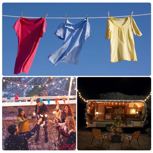 DEWEL Clothesline, Laundry Rope, Multi-functional Stainless Steel Cable Wire, Curtain Wire, Durable, Windproof, Rust, Corrosion, Heat, and Abrasion Re