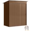 Metal Garden Shed with Air Vents and Sliding Door, 159x106x181 Cm, Brown