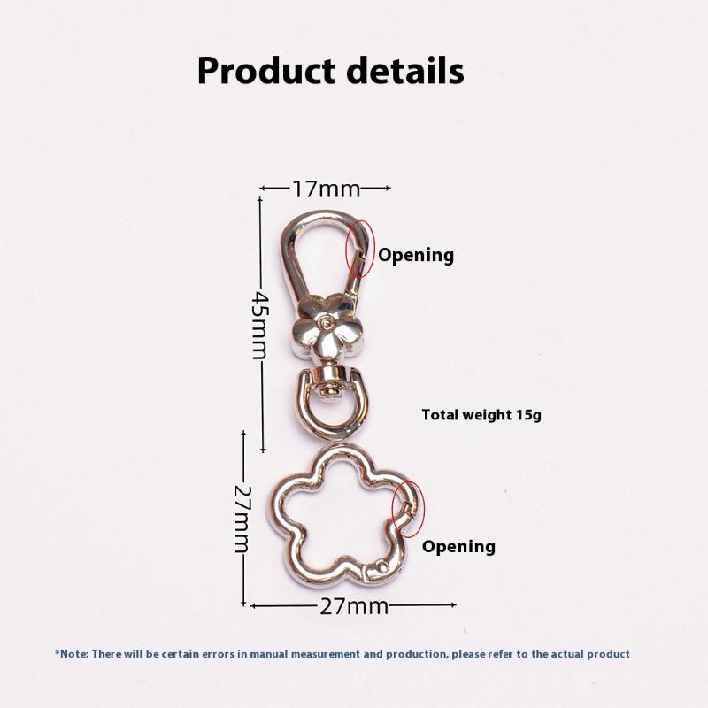 1Pcs Flower Spring Buckle Cute Keychain Purse Bag Charm Pendant Accessories For Women Purse Bag Decoration