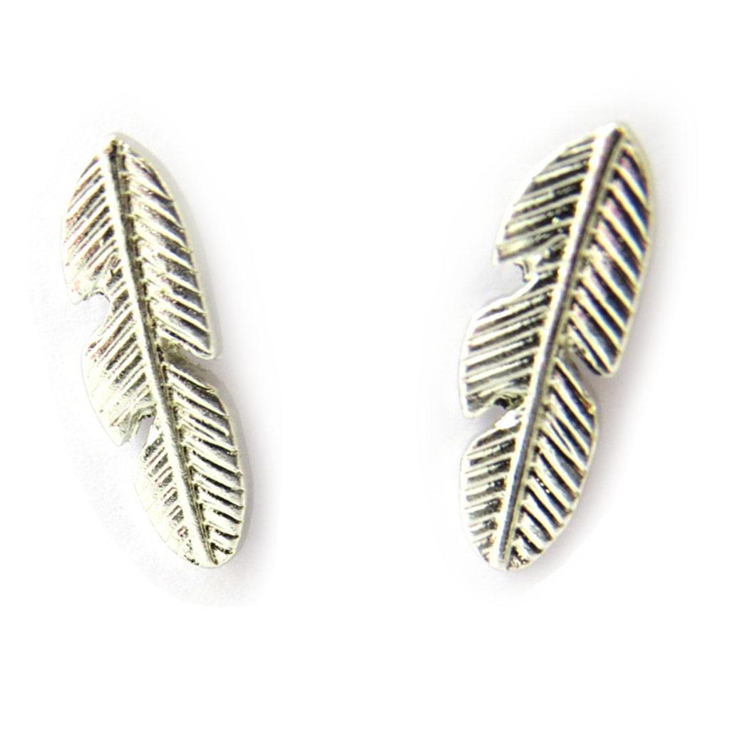 Les Trésors De Lily [N3640] - 2 Pairs of Silver 'Navajo' Earrings (feathers)