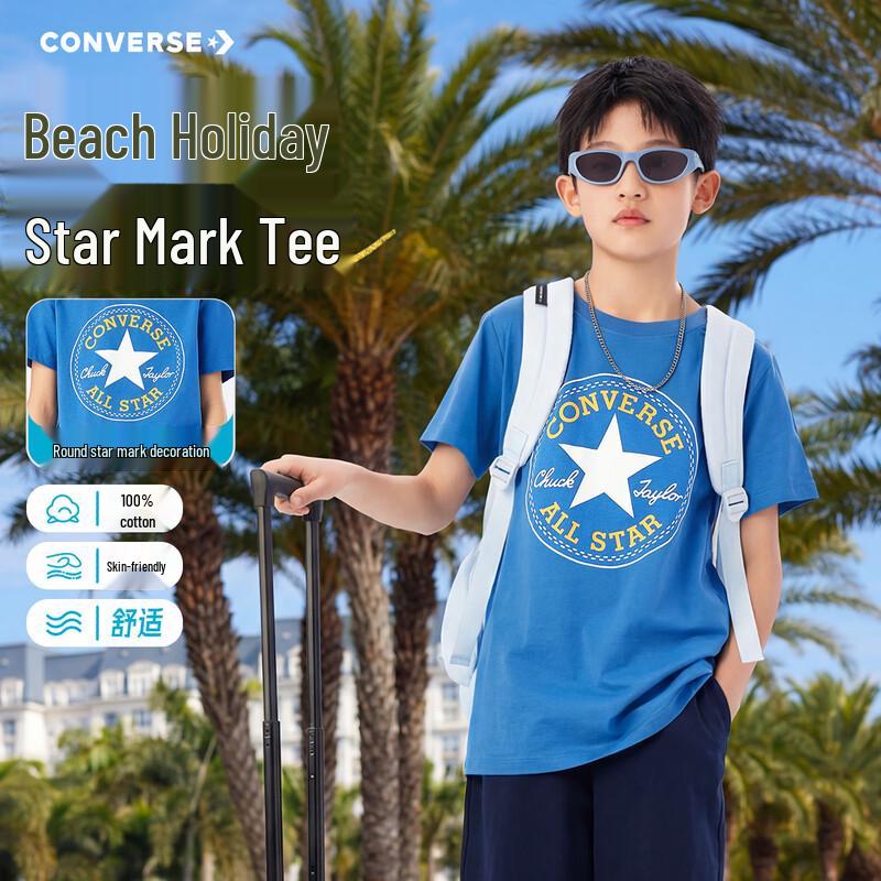 Converse Youth Unisex Moisture-Wicking Star Logo T-Shirt M