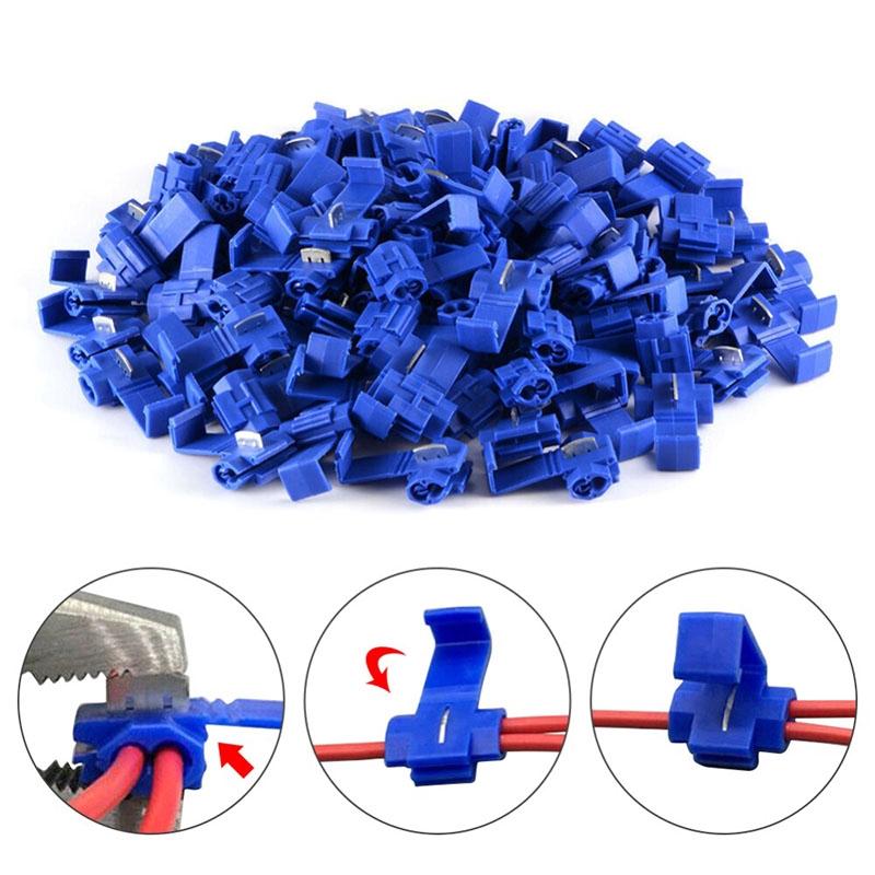 5/10/50/100Pcs Quick Fixing Lock Splice Terminals Common Electric Wire Blue Block Quick Connectors