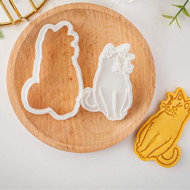 Assorted Cats Shape Cookie Molds Creative Cats Designs Biscuits Baking Stamper for DIY Cookie Making Enthusiasts