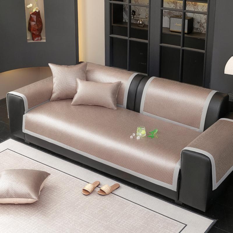 

Лето 2025 Новинка Гостиная и Офис Противоскользящий Охлаждающий Бамбуковый Коврик для Дивана из Ледяного Шелка Дышащий Нескользящий Чехол на Сиденье Коврик для Сна 60x60cm 1pc