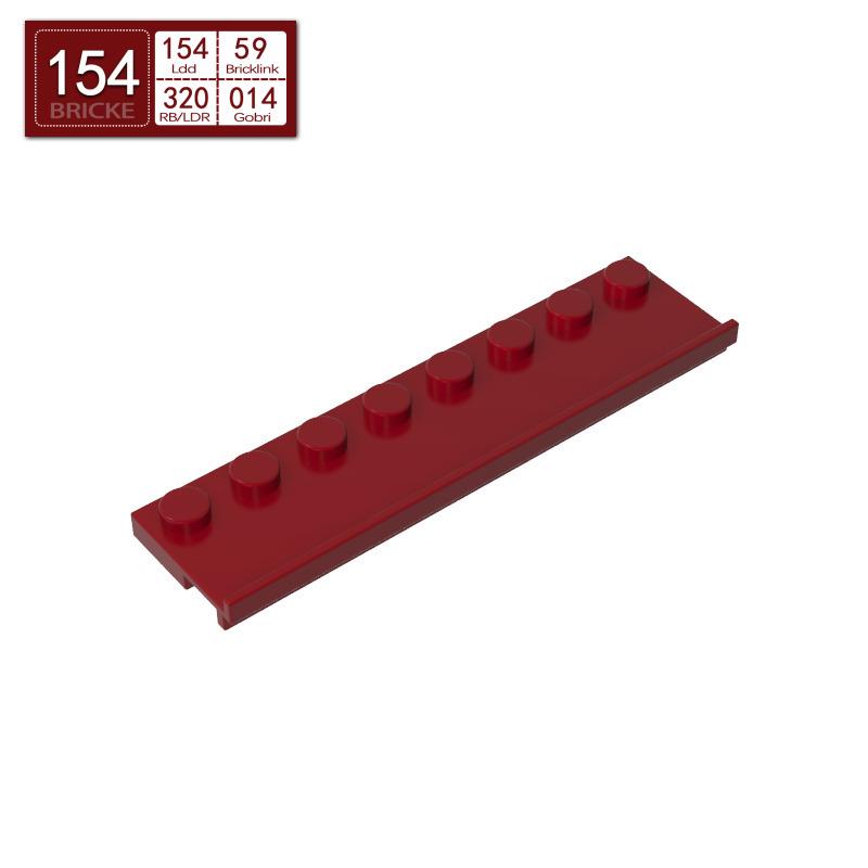 BRICKE 1x8 Grooved Door Rail Compatible with LEGO 30586 Building Blocks DIY Toy 21 pcs