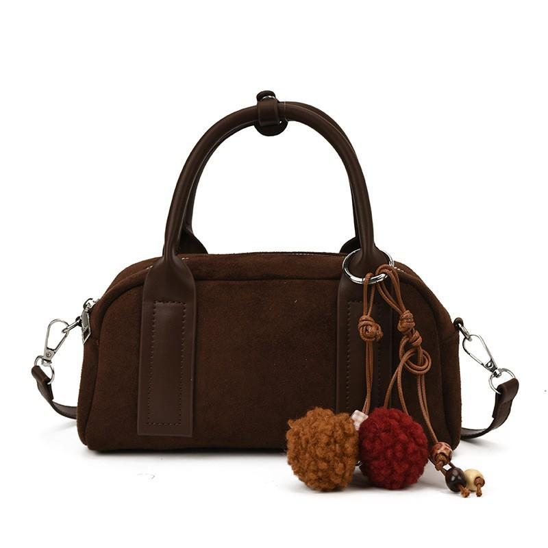

Retro Casual Handheld Bowling Bag Women 2025 New All-matching Fashionable Commuting Shoulder Cross-body No pendant model