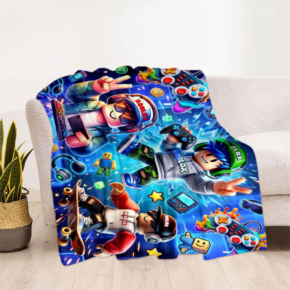 Roblox Blue Fire Block Blanket Warmthful Decor Suitable For Sofa Bed Bedding Allseason Use Modern Best Holiday Gift For Friends Family