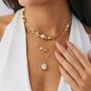 Ingemark Elegant Irregular Beads Chain Necklace for Women Collares Vintage Starfish Baroque Pearl Pendant Choker Wedding Jewelry