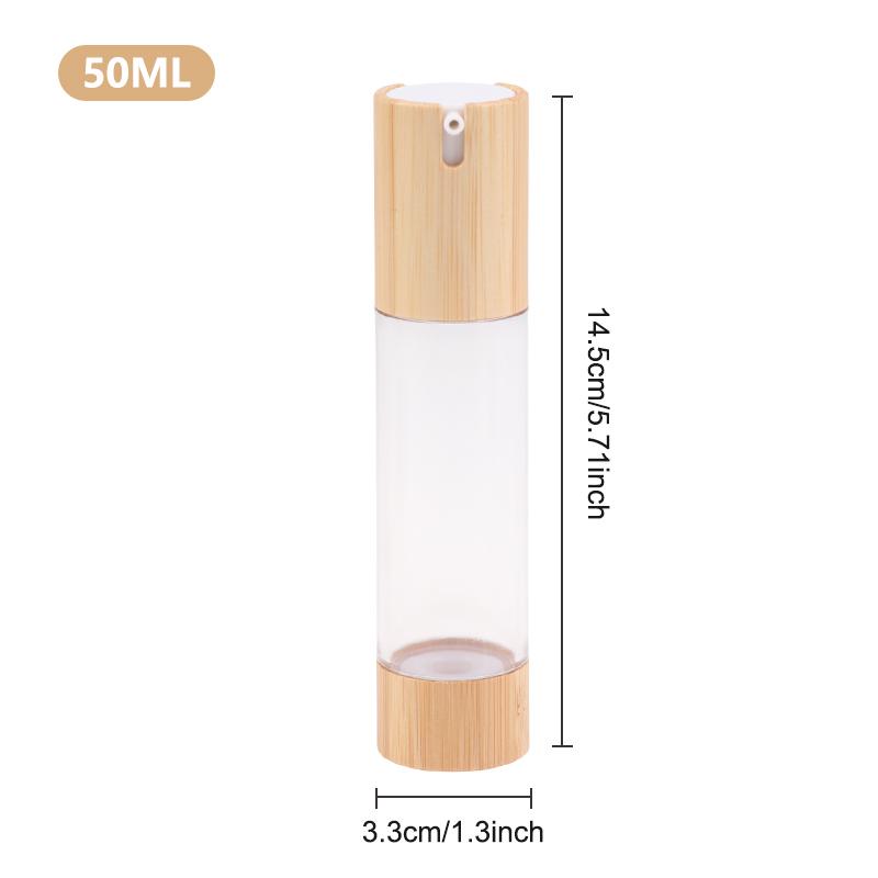 Leere 15 ml 30 ml 50 ml Bambus Airless Vakuum-Pumpflasche für Make-up-Creme Serum Lotion Hautpflege Viole Kosmetikbehälter