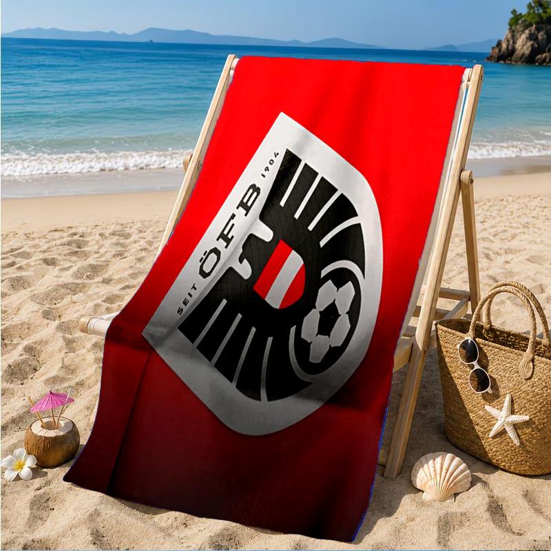 Asciugamano da Spiaggia Emblema Calcio Austria, Asciugatura Rapida, Facile da Curare, Adatto Sia per il Fitness che per le Vacanze al Mare, Essenziale Sportivo