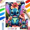 Stitch Floral Oil Painting by Numbers Art Kit. Handmade Diy Painting Home Decoration Gifts