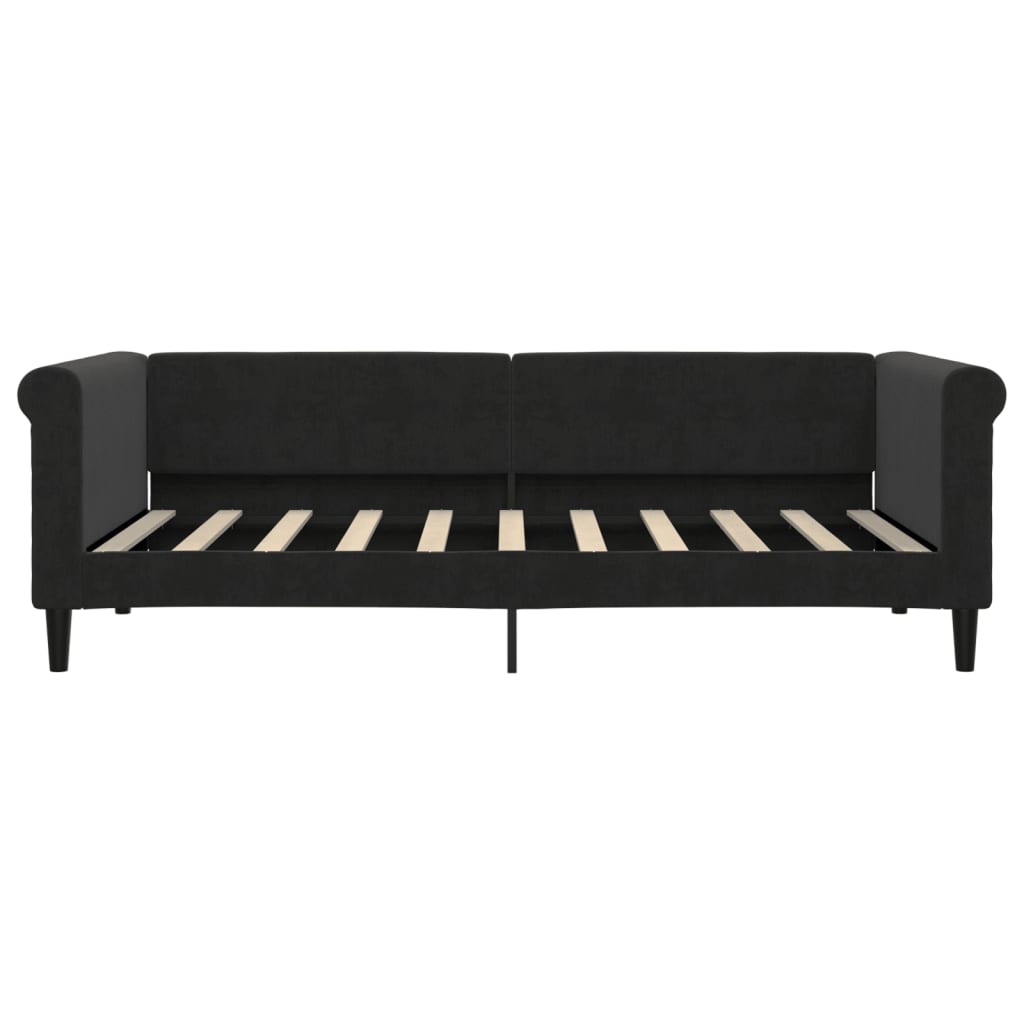 Daybed with Mattress Black 90 X 190 Cm Velvet