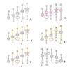 5 Butterfly Belly Button Rings Cubic Zirconia Body Jewelry Set Lightweight Copper Fashion Accessories