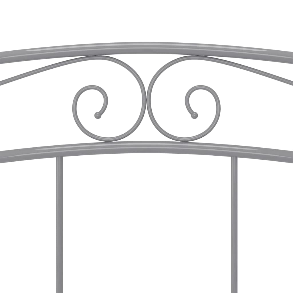 Double Bed Frame Gray Metal 160 X 200 Cm