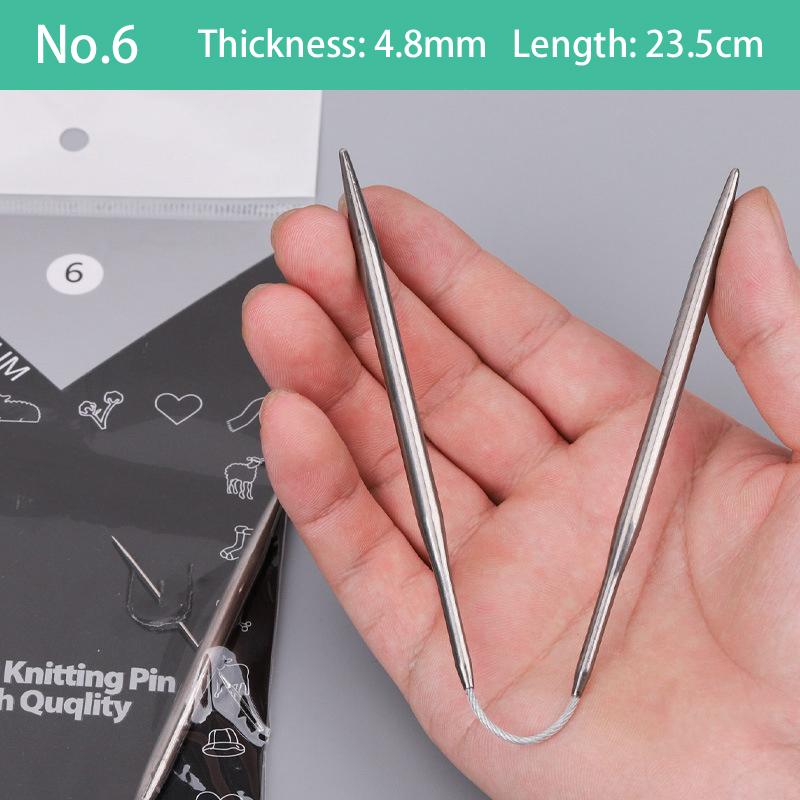 

23 см круговые вязальные спицы из нержавеющей стали, ткацкие булавки для шарфа, свитера, пряжа, швейные инструменты для рукоделия, разные размеры NO.6