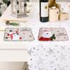 Cartoon Snowman & Santa Claus Christmas Placemats for Home Dining Table Decor